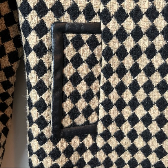 JM Collection Size 10 Petites Wool Blend Checkered Blazer/Jacket - Picture 5 of 6